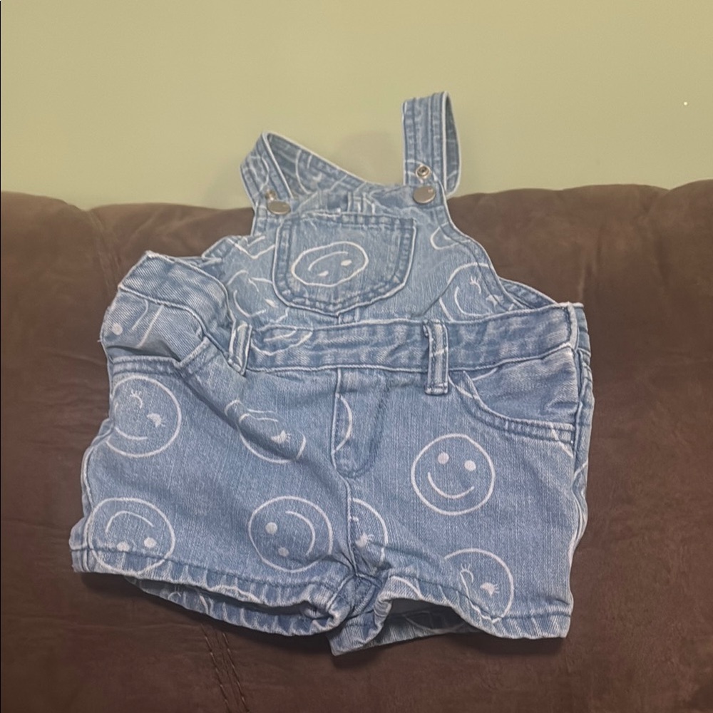 The Children's Place Blue Smiley Face Overalls
